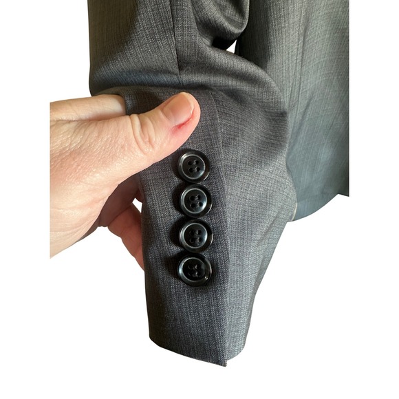 LINEAGE Mens 36R Charcoal Gray Plaid Suit Jacket Blazer Sport Coat Slim Classic - Picture 4 of 6